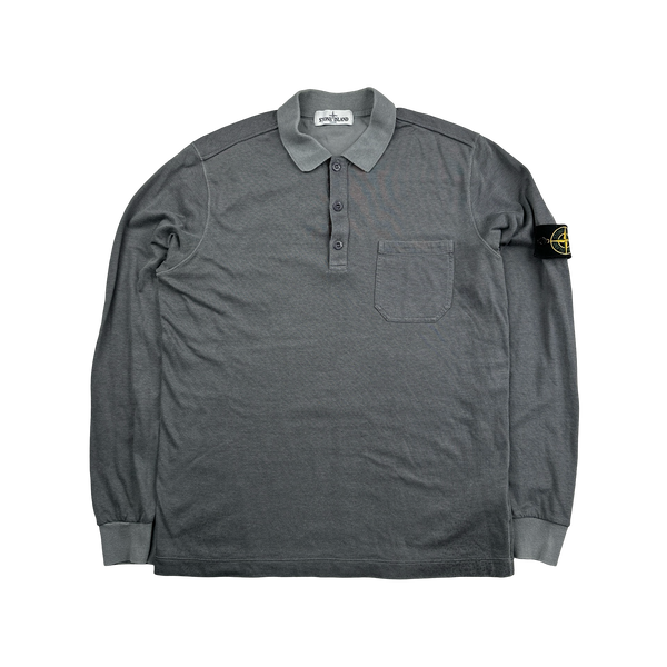 Stone Island 2013 Grey Longsleeved Polo Shirt - Large