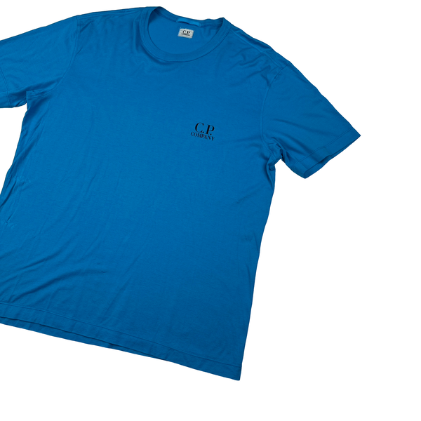 CP Company Blue Big Spellout Graphic Cotton T Shirt - XL
