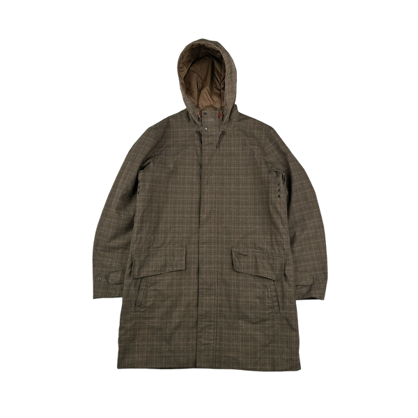 Barbour Audell Checked Quilted Long Jacket - Small