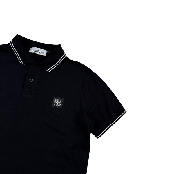 Stone Island 2018 Black Cotton Polo Shirt - Large