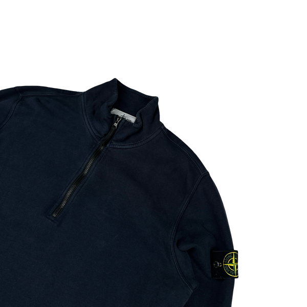 Stone Island 2023 Navy Quarter Zip Jumper - Large