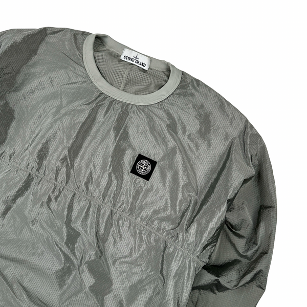 Stone Island Silver Nylon Metal Pullover - Small