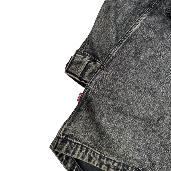 Levis x Patta Grey Dark Wash Long Denim Fishtail Parka Jacket - Medium