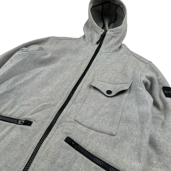 Stone Island 2017 Grey Panno Speciale Long Wool Jacket - Large