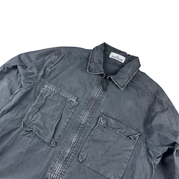 Stone Island 2018 Dark Grey Cotton Zipped Overshirt - XL