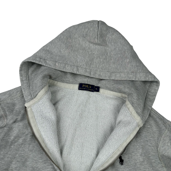 Ralph Lauren Grey Thick Cotton Zipped Hoodie - XL