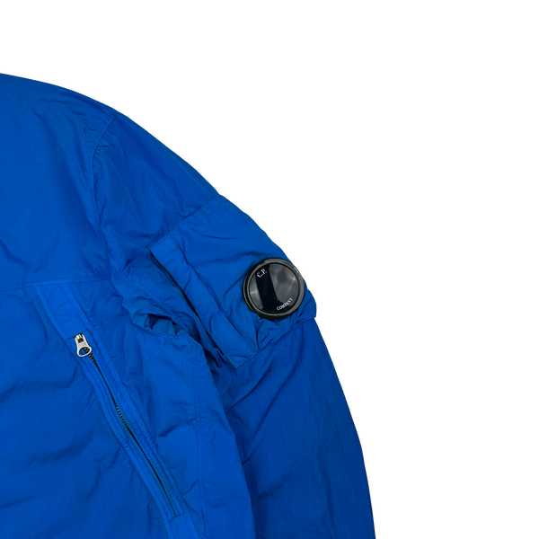 CP Company Blue Chrome Lens Viewer Nylon Bomber Jacket - Large