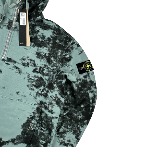 Stone Island 2024 Blue Organic Camouflage Pullover Hoodie - XL