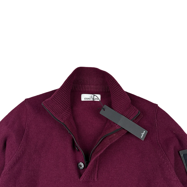Stone Island 2017 Dark Red High Neck Knitted Jumper - Large