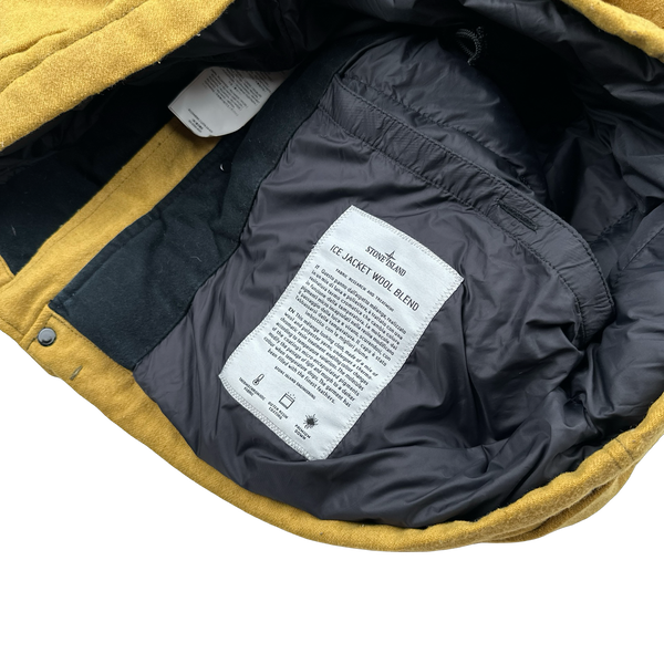 Stone Island 2014 Ice Wool Blend Yellow Down Jacket - Large