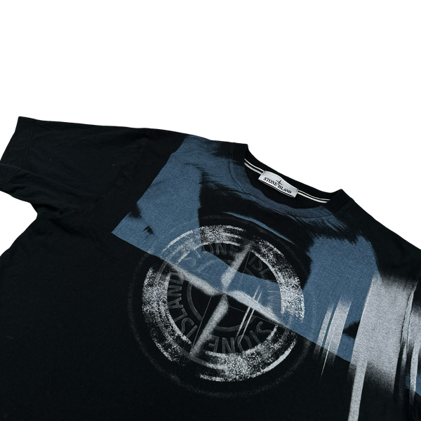 Stone Island 2022 Graphic Print Black T Shirt - Large