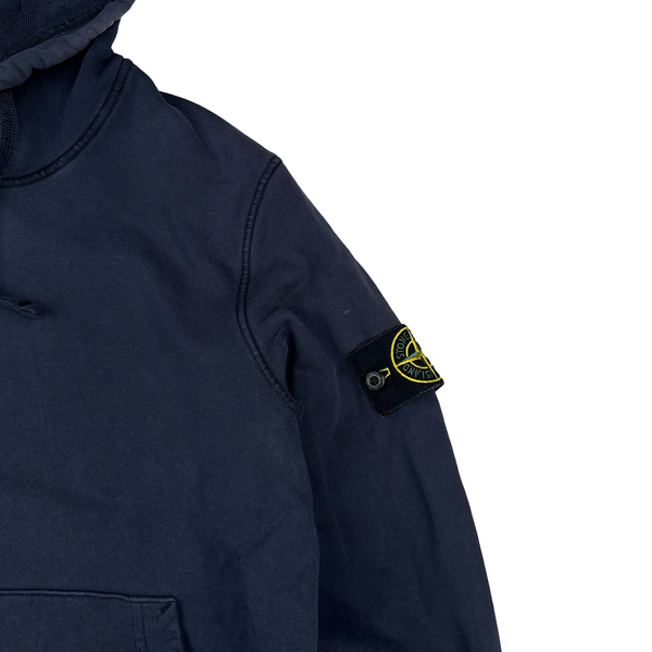 Stone Island 2020 Navy Cotton Pullover Hoodie - Medium