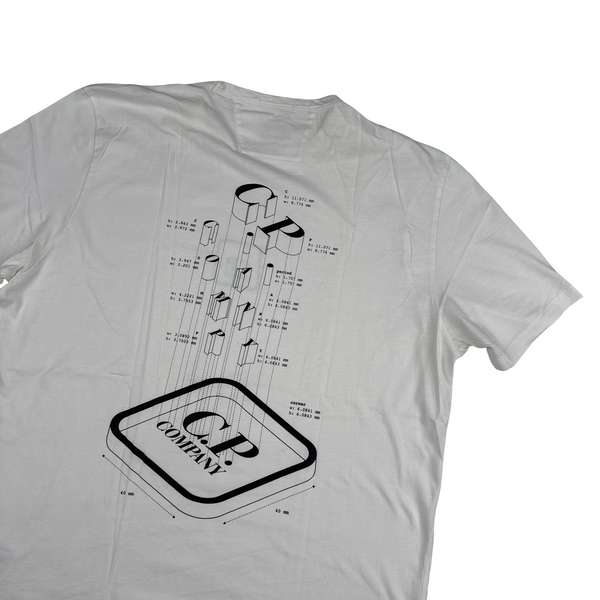 CP Company Graphic Spellout White T Shirt - XL