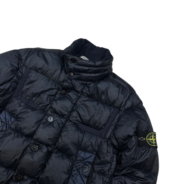 Stone Island Navy 2011 Garment Dyed Puffer Jacket - Medium