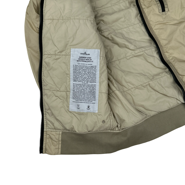 Stone Island 2022 Cream Crinkle R-NY Garment Dyed Jacket - Small