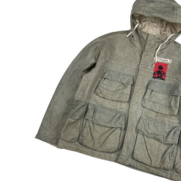 CP Company Melange Light Waxed Cotton Seed 3 Multi Pocket Jacket - XL