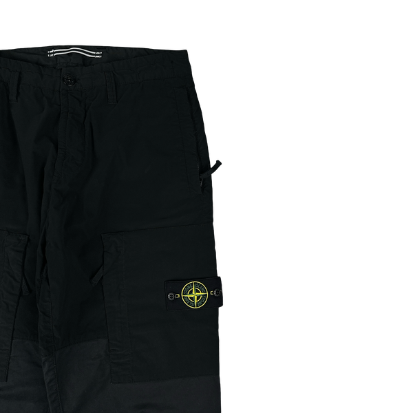 Stone Island 2020 Mussola Panel Black Cargo Trousers - 30"