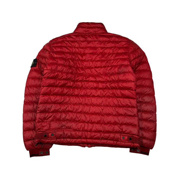 Stone Island 2013 Red Garment Dyed Down Puffer Jacket - Small