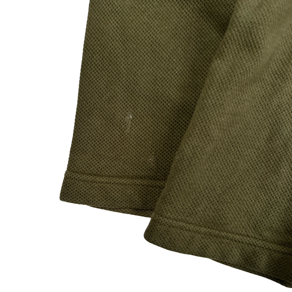Stone Island Vintage 1998 Khaki Long-sleeved Pullover Polo Shirt - Large