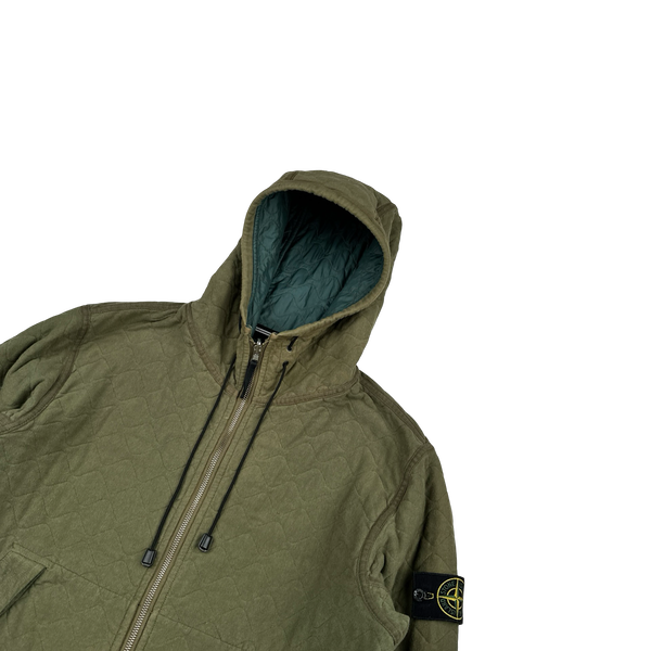 Stone Island 2010 Green Reversible Nylon/Cotton Hooded Jacket - XL