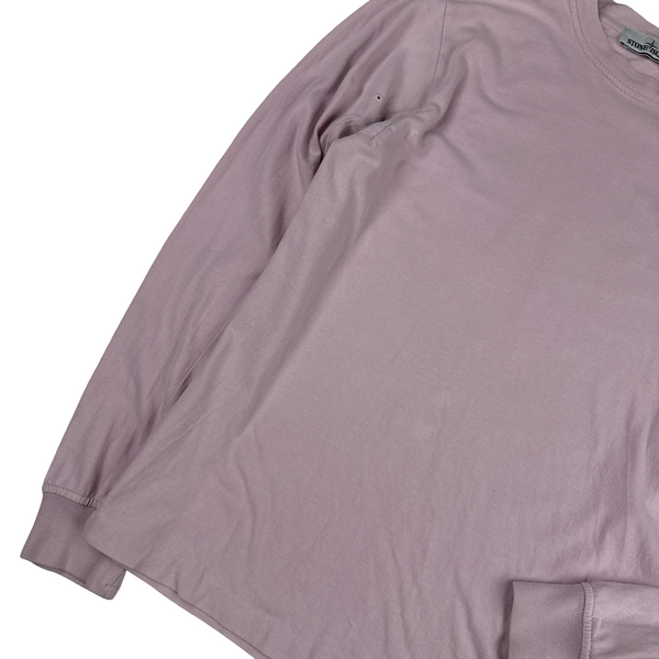 Stone Island 2017 Pink Longsleeve Cotton Top - Small