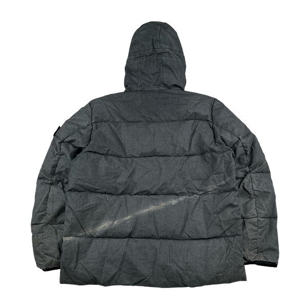Stone Island 2018 Grey Lino Resinato Down-TC Puffer Jacket - XXL