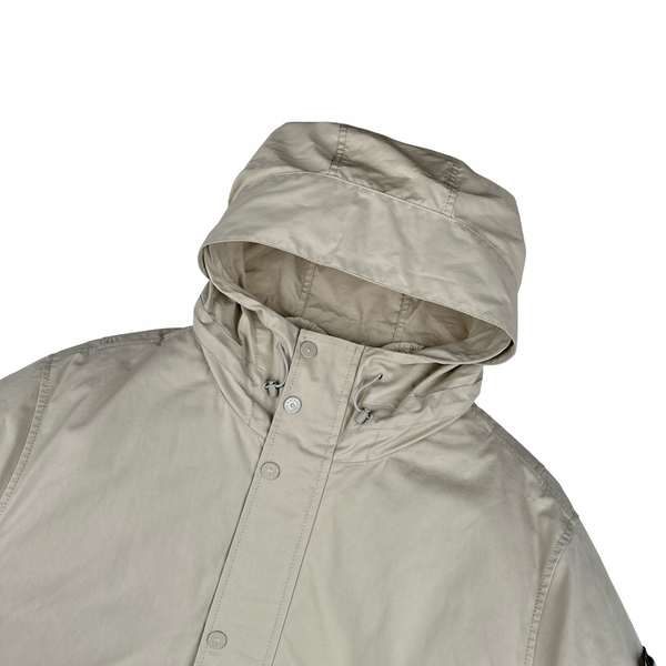 Stone Island 2024 Weatherproof Cotton Canvas Beige Ghost Piece Jacket - Large - XL