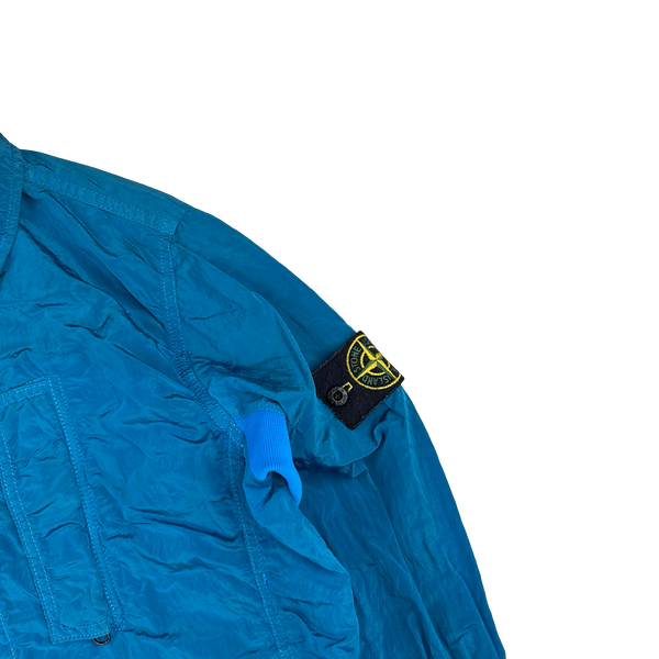 Stone Island 2018 Blue Nylon Metal Shimmer Overshirt - Small