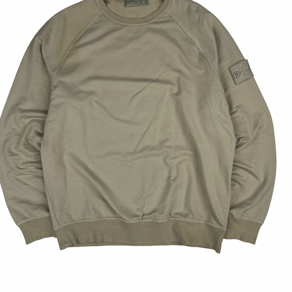 Stone Island 2021 Beige Ghost Piece Cotton Crewneck - Small