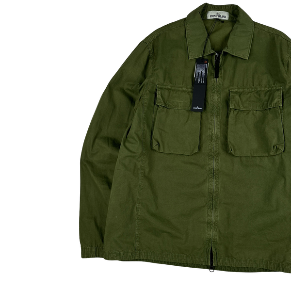 Stone Island 2022 Khaki Double Pocket Overshirt - Medium