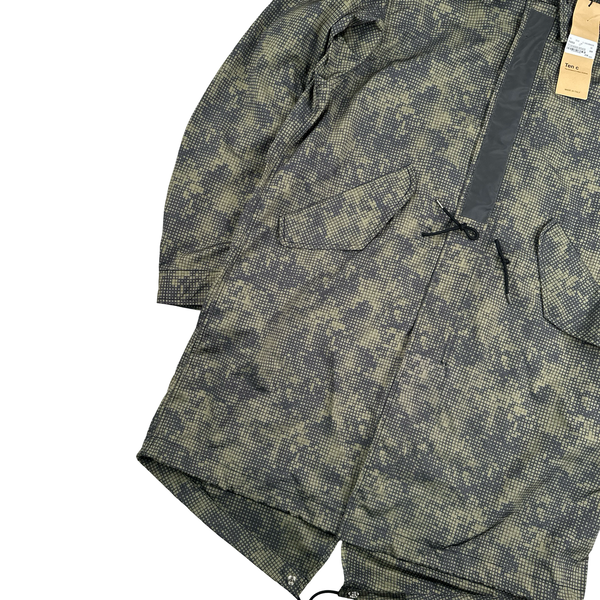 Ten C Lightweight Lizard Camo Long Hooded Parka Jacket - Large