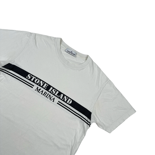 Stone Island 2017 Marina Black Spellout Cotton T Shirt - Large