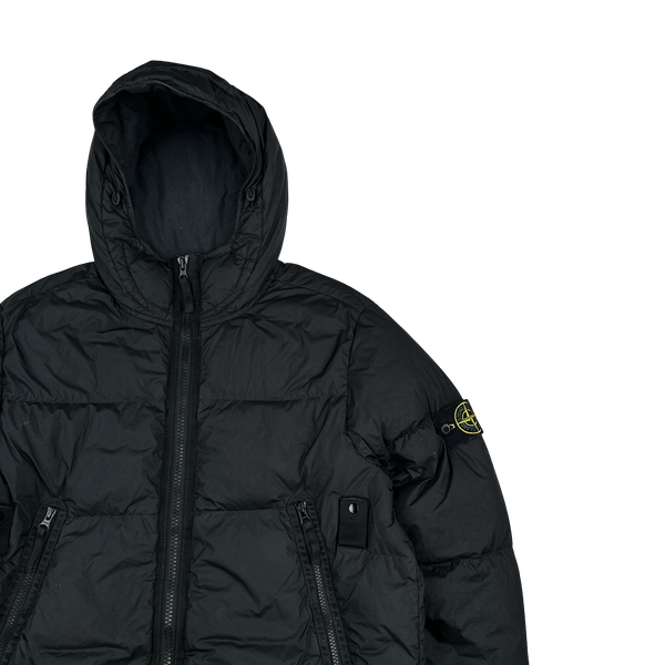 Stone Island 2021 Black Crinkle NY Down Puffer Jacket - Medium