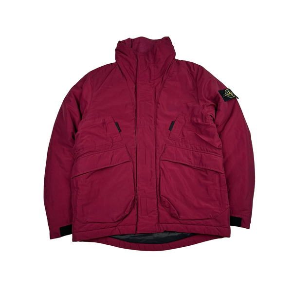 Stone Island 2018 Burgundy Micro Reps Primaloft Lined Jacket - Small