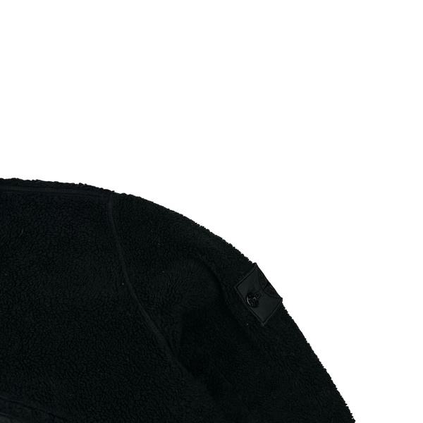 Stone Island 2017 Black Teddy Fleece Shadow Project Hoodie - Large