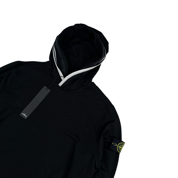 Stone Island 2022 Black Pullover Thick Cotton Hoodie - Medium