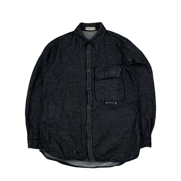 Stone Island Vintage 1998 Wool Spellout Lightweight Overshirt - Medium