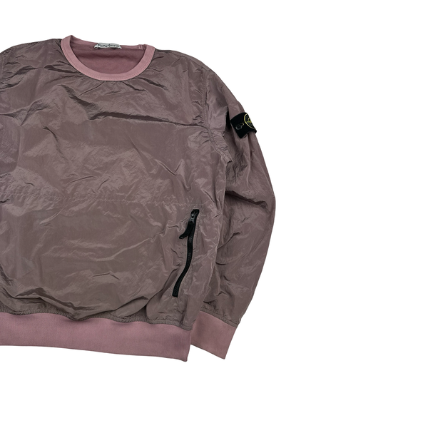 Stone Island Pink Nylon Metal Pullover Jumper - Medium