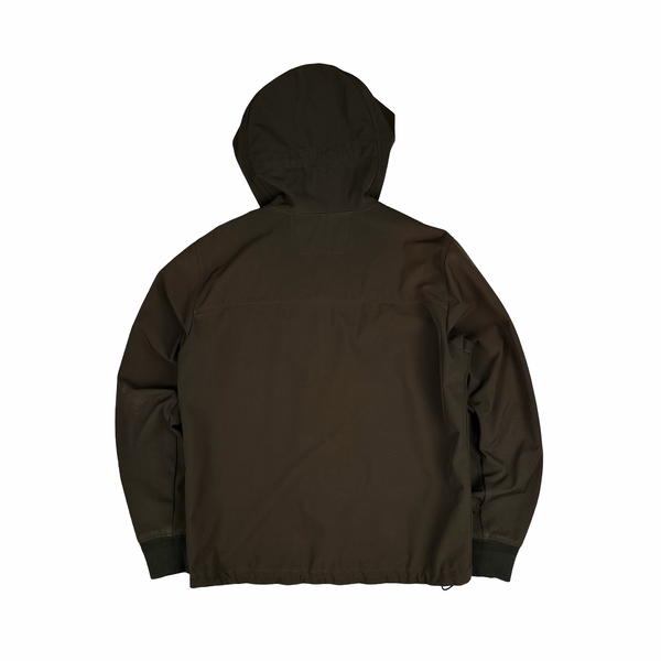 CP Company Brown Soft Shell Goggle Hooded Zipped Jacket - XL