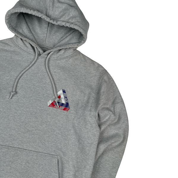 Palace Graphic Grey Cotton Spellout Hoodie - Small