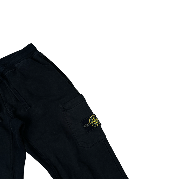Stone Island Black Cotton Joggers - Medium