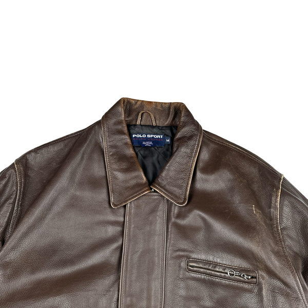 Ralph Lauren Brown Heavyweight Leather Jacket - Medium