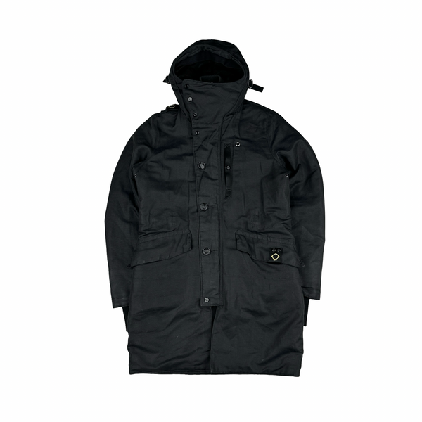Ma Strum Dark Grey Quilted Multipocket Buttoned Jacket - Medium