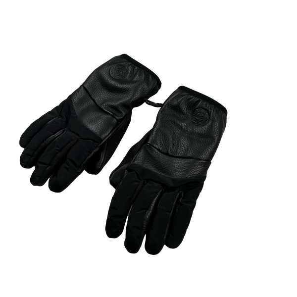Stone Island Leather Nylon Metal Embossed Compass Gloves