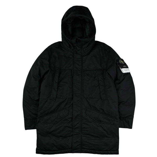 Stone Island 2022 Black Opaque Nylon Twill Down TC Puffer - Medium