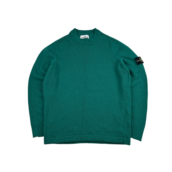 Stone Island Turquoise Wool Crewneck Jumper - XL