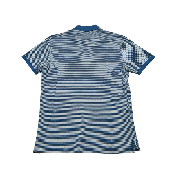 Stone Island 2012 Blue Striped Patch Cotton Short Sleeve Polo - XL