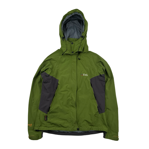 RAB Active Green Colour Block Zipped Raincoat - Women’s Medium