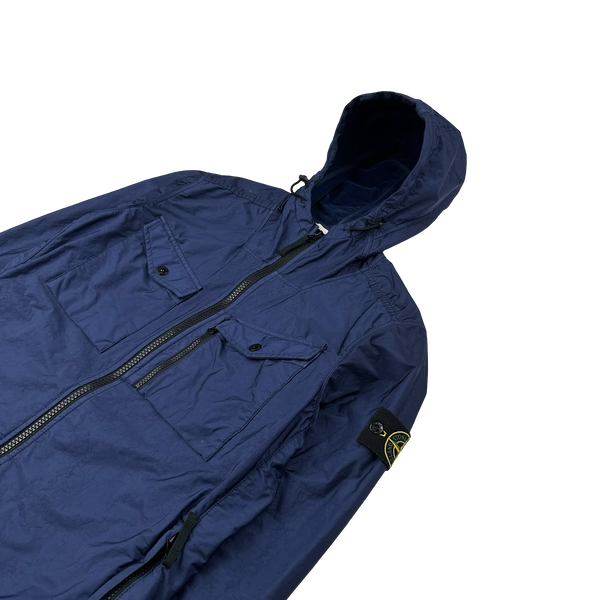 Stone Island 2015 Blue Lamy Flock Velvet Lined Jacket - Medium