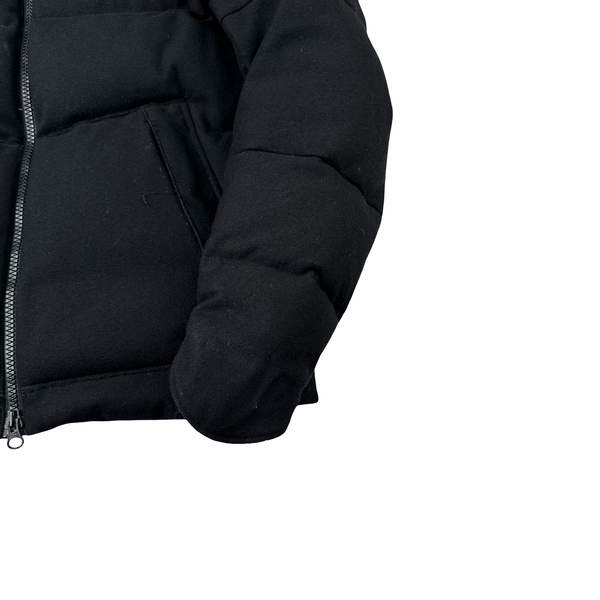 Stone Island 2021 Black Shearling Neck SW 3L Down Filled Ghost Puffer - Small